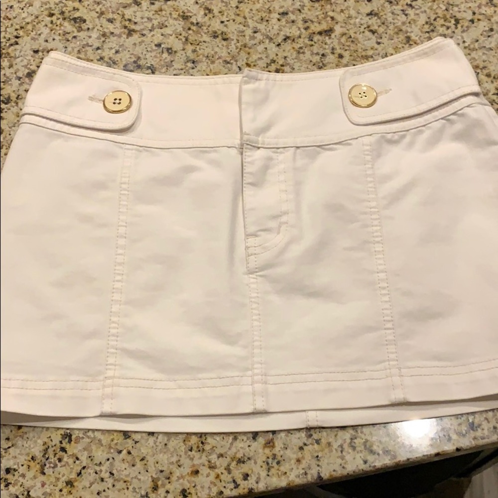 White mini skirt
